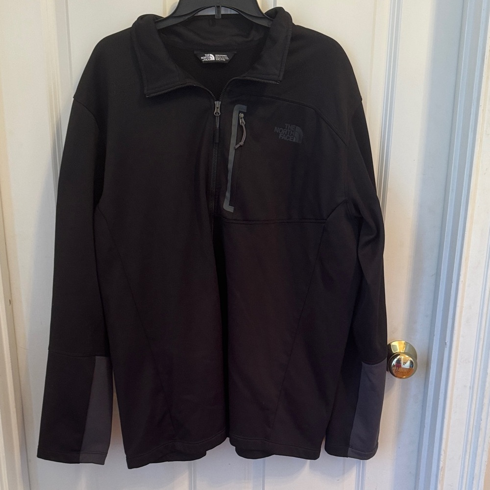 The North Face Black and Gray Quarter-Zip Jacket. A-10